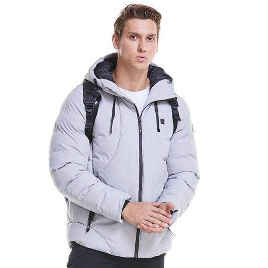 New Men Women Cotton Coat USB Smart Electric Heated Jackets Winter Thicken Down Hooded Outdoor Hiking Ski Clothing 7XL - Dailygoodzz